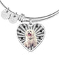Havanese Dog Print Luxury Heart Charm Bangle