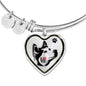 Siberian Husky Dog Art Print Heart Pendant Bangle