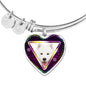 Samoyed Dog Print Heart Pendant Bangle