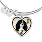 Cavalier King Charles Spaniel Dog Print Heart Pendant Bangle