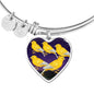 Domestic Canary Bird Print Heart Pendant Bangle
