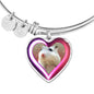 Campbell Dwarf Hamster Art Print Heart Pendant Bangle