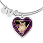 Javanese Cat Print Heart Pendant Bangle