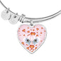 Maltese Dog Print Heart Charm Bangle