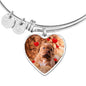 Bordeaux Mastiff Print Luxury Heart Charm Bangle