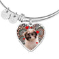 Cute Havanese Dog Print Luxury Heart Charm Bangle