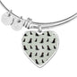 Labrador Retriever Pattern Print Luxury Heart Charm Bangle