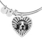 Beagle Print Luxury Heart Charm Bangle