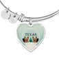 Yorkshire Terrier (Yorkie) Texas Print Heart Charm Bangle