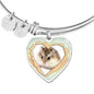 Robo Hamster Print Heart Pendant Bangle