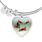 Lovely Common Molly Fish Print Heart Pendant Bangle