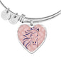 Lovely Horse Art Print Heart Pendant Bangle