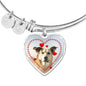 Cute Chinook Print Luxury Heart Charm Bangle