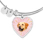 Labrador Retriever Print Heart Pendant Bangle