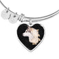 Siberian Husky Dog 3D Print Heart Pendant Bangle