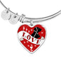 Cute Pets Print Heart Pendant Luxury Bangle