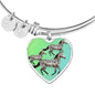 Quarter Horse Art Print Heart Pendant Bangle
