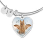Australian Terrier Print Luxury Heart Charm Bangle