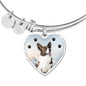 Cardigan Welsh Corgi Print Luxury Heart Charm Bangle