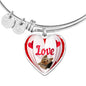 Yorkshire Terrier(Yorkie) Love Print Heart Pendant Luxury Bangle