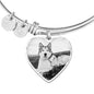 Alaskan Malamute Print Luxury Heart Charm Bangle