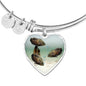Oscar Fish Print Heart Pendant Luxury Bangle
