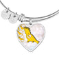 Cockatoo Parrot Art Print Heart Pendant Bangle