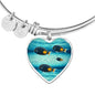 Achilles Tang Fish Print Heart Pendant Luxury Bangle
