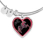 Horse Pink Art Print Heart Pendant Bangle