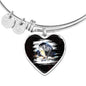 Tibetan Mastiff Dog Art Print Heart Pendant Bangle