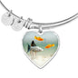 Mollies Fish Print Heart Pendant Luxury Bangle