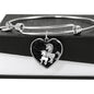 Cute Unicorn Print Heart Pendant Luxury Bangle