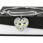 American Goldfinch Bird Print Heart Pendant Bangle
