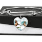 Lusitano Horse Print Heart Pendant Luxury Bangle