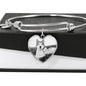 Alaskan Malamute Print Luxury Heart Charm Bangle