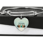 Yorkshire Terrier (Yorkie) Texas Print Heart Charm Bangle