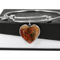 Tibetan Mastiff Print Heart Pendant Luxury Bangle