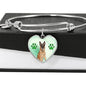 Belgian Malinois Print Luxury Heart Charm Bangle