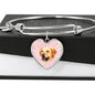 Labrador Retriever Print Heart Pendant Bangle