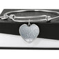 Cute Dog Print Heart Pendant Luxury Bangle