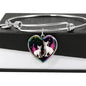 Devon Rex Cat Print Heart Pendant Bangle