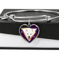 Samoyed Dog Print Heart Pendant Bangle