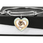 Robo Hamster Print Heart Pendant Bangle