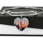 Great Dane Print Luxury Heart Charm Bangle
