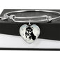 Shiba Inu Dog Print Heart Pendant Bangle
