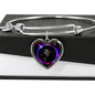 Black Labrador Dog Print Heart Pendant Bangle