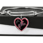Horse Pink Art Print Heart Pendant Bangle