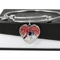 English Springer Spaniel Print Heart Pendant Luxury Bangle