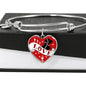 Cute Pets Print Heart Pendant Luxury Bangle