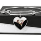 Dalmatian Dog Art Print Heart Pendant Bangle